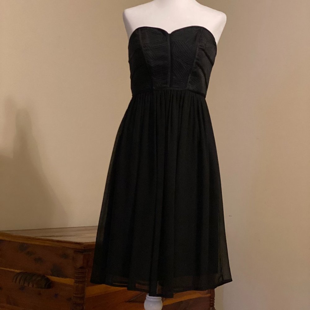 Max&Cleo Short Black Strapless Cocktail Dress Sz6
